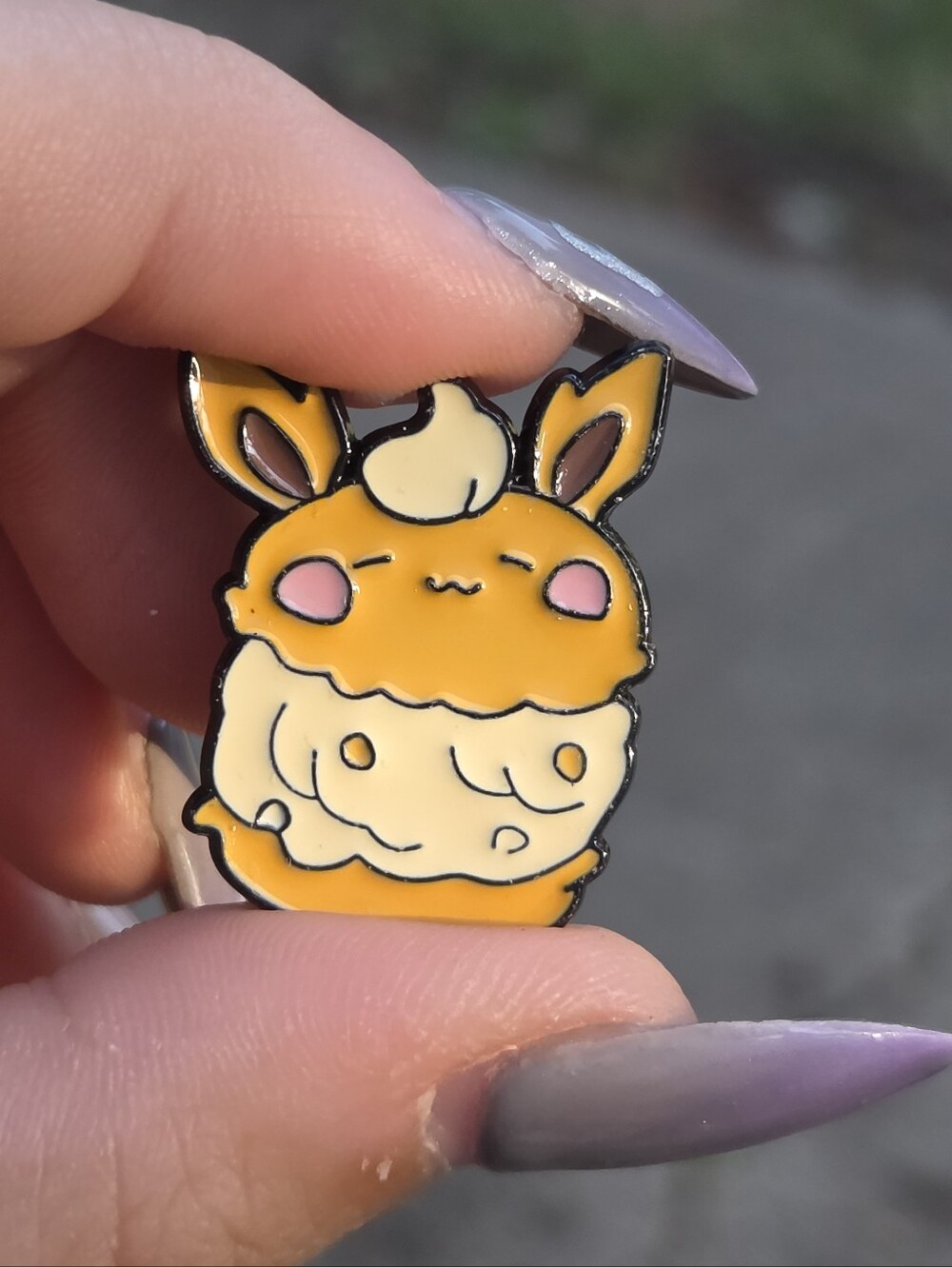 Pokemon Yellow and Cream Fluffy Pin with Pink Cheeks